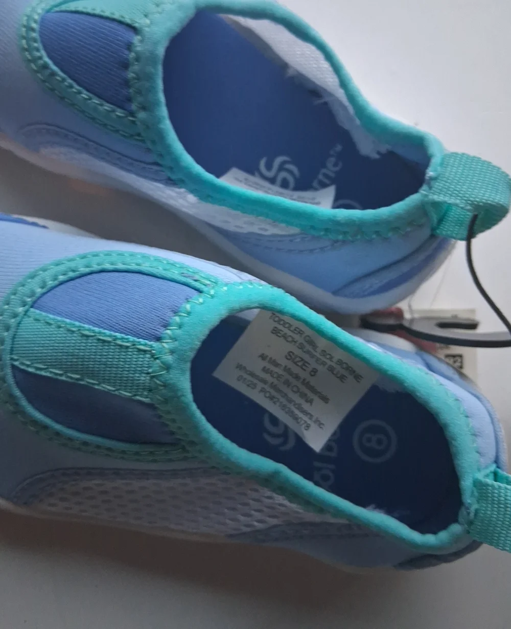 Blue Sol Borne Water Shoes White with Blue And Green 8